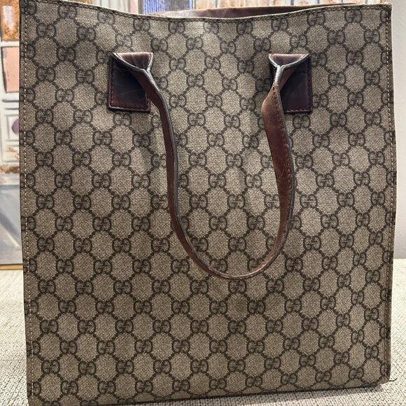 Gucci Handbags - Gucci Canvas & Leather Vintage Monogram Tote